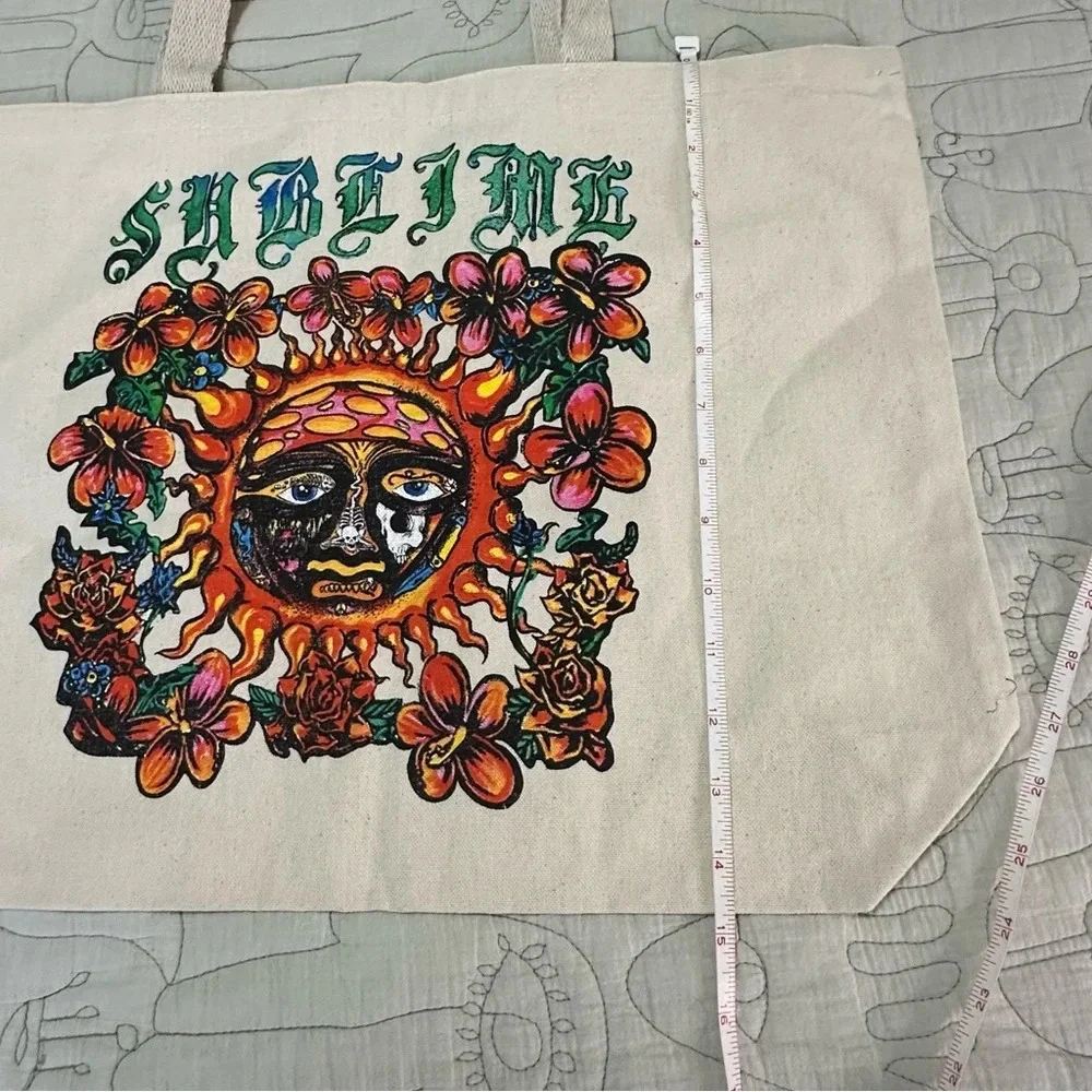 NWOT Sublime Canvas Farmers Market Graphic Tote Bag Purse